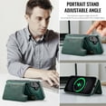 thumbnail image 6 of Dteck for iPhone 16 Magnetic Case with Detachable Wallet Card Holder, Compatible with MagSafe, RFID Blocking Credit Slots Kickstand Shockproof Phone Cover for Women Men,Green, 6 of 6
