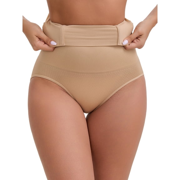 DARING DIVA Women's High-Waisted Butt Lifting Briefs Postpartum Tummy Control 3XL Beige