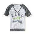 thumbnail image 1 of Camiseta gráfica Aeropostale Mujer Aero Times Square con cuello en V gris grande, 1 of 2