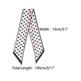 thumbnail image 3 of INSPIRE CHIC Women Fashion Printed Skinny Long Scarves, Satin Silky Black White Neckerchief Ribbon Headband 57.1x5.1" Polka Dots, 3 of 6