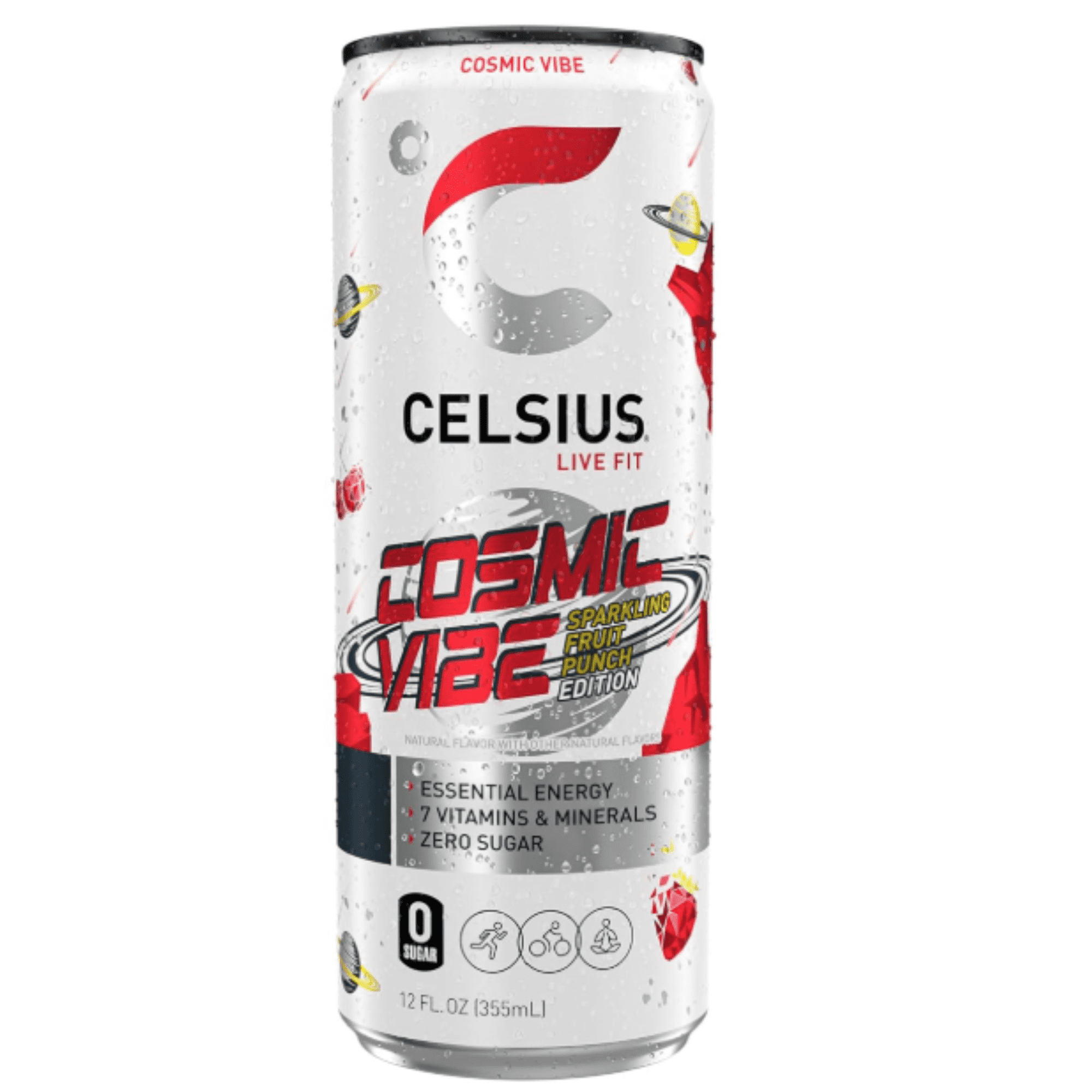 CELSIUS Sparkling Cosmic Vibe, Functional Energy Drink 12 fl oz Single Can