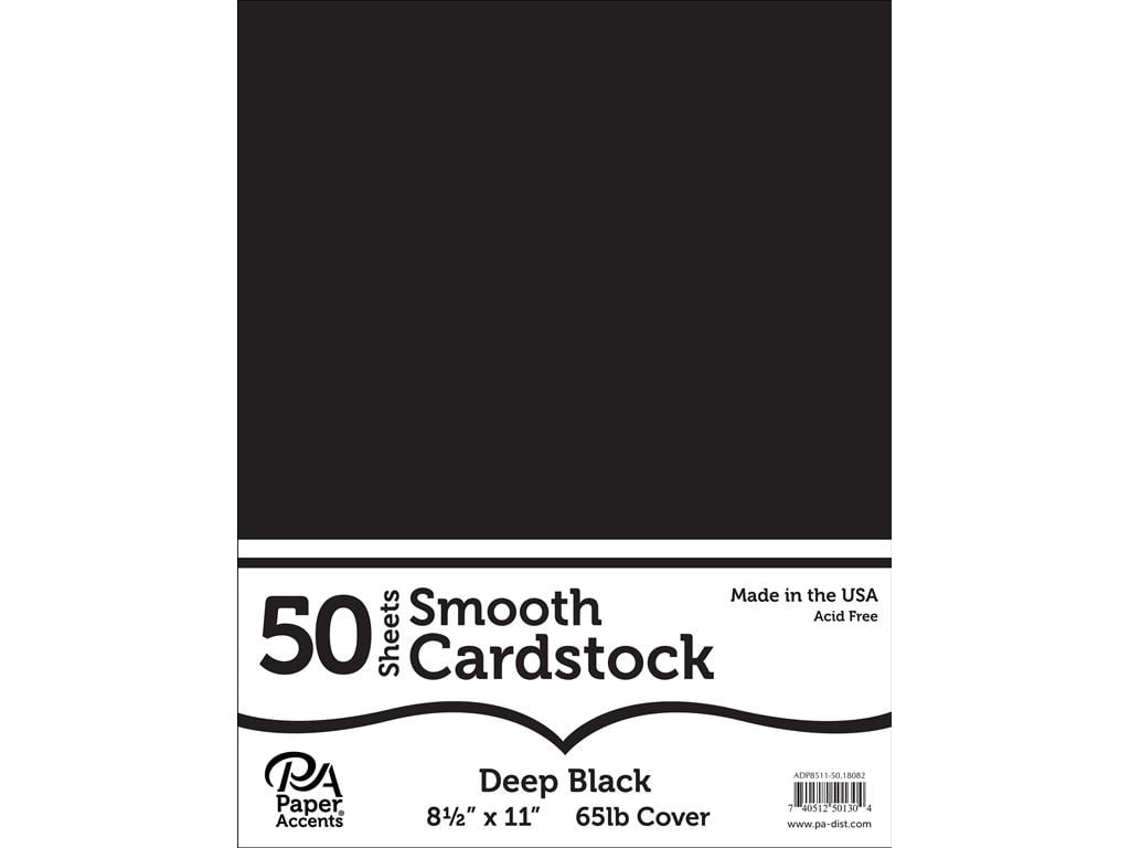 Cdstk Smooth 8.5x11 65lb Deep Black 50pc