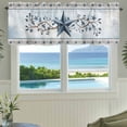 thumbnail image 3 of Country Star Blue Farmhouse Short Window Curtain Valances, Farmhouse Vintage Branches Wooden Rod Pocket Kitchen Valances for Living Room Bedroom Bathroom Cafe 42" x 18", 3 of 8