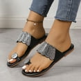 thumbnail image 2 of CAICJ98 Womens Shoes Slipper Summer Comfortable Vintage Casual Beach Open Toe Slip on Mules Wedge Sandals,Black, 2 of 5