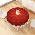 thumbnail image 6 of Winter Christmas Santa Train Snowflake Round Tablecloth,60 Inch,Washable Table Cover for Holiday Indoor Outdoor Decor, 6 of 6