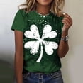 thumbnail image 4 of Uaswgudfs Women's St. Patrick's Day Casual Short Sleeve T - Shirt Shamrock Print Lucky Top Irish Clover Graphic Tee 5XL, 4 of 7