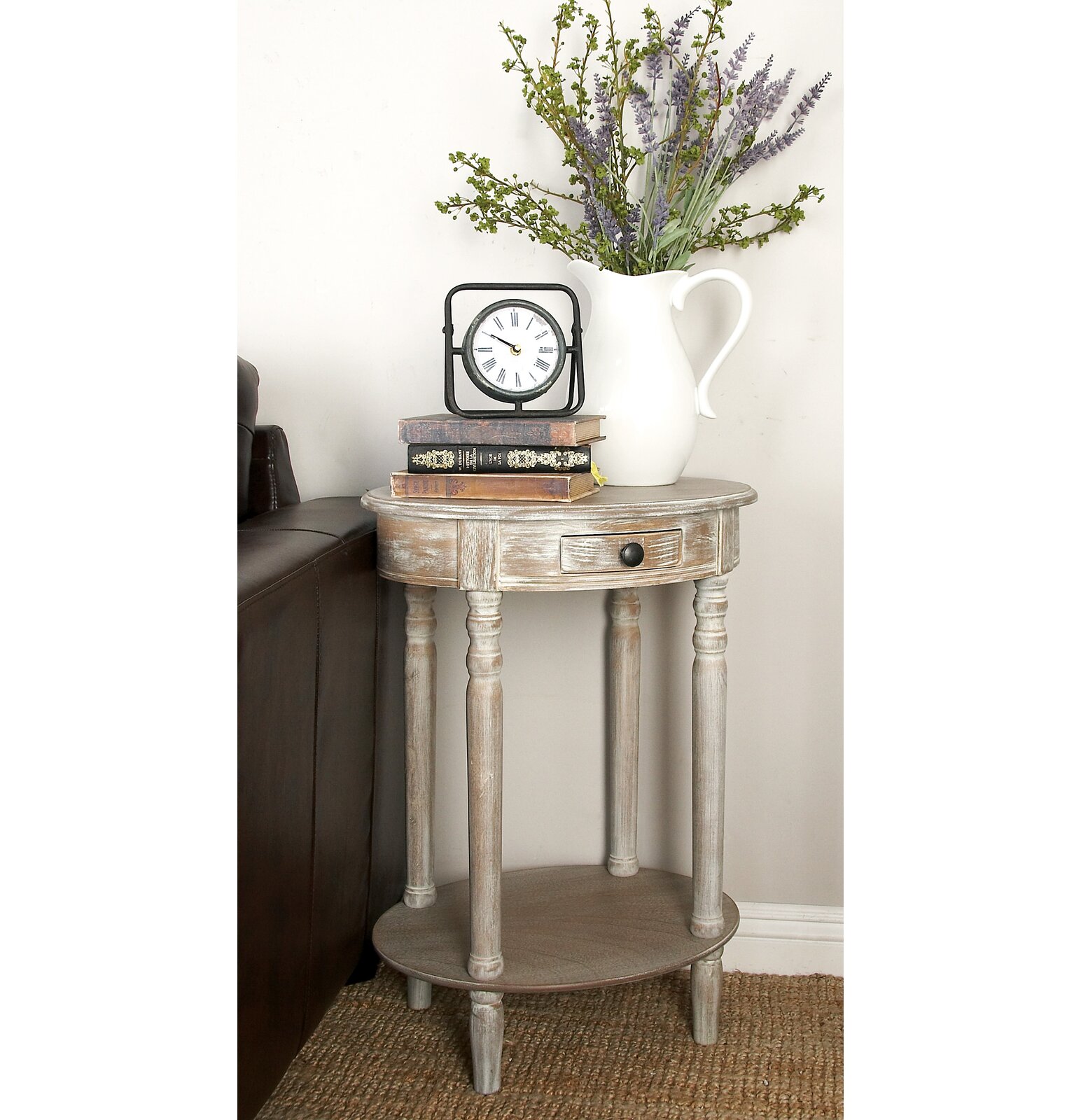 Meadville 3 & 4 Legs End Table with Storage, This charmingly tall round