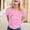 Pink, variant on Graphic Tees for Women Carnival Graphic Print Short Sleeve T Shirt for Everyday Comfort and Versatile Style in Women's Tops Orange M