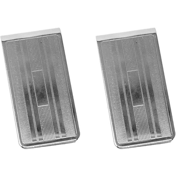 Set of 2 Chrome-Plated Stainless Steel Money Clips in Silver (Parallel Lines)