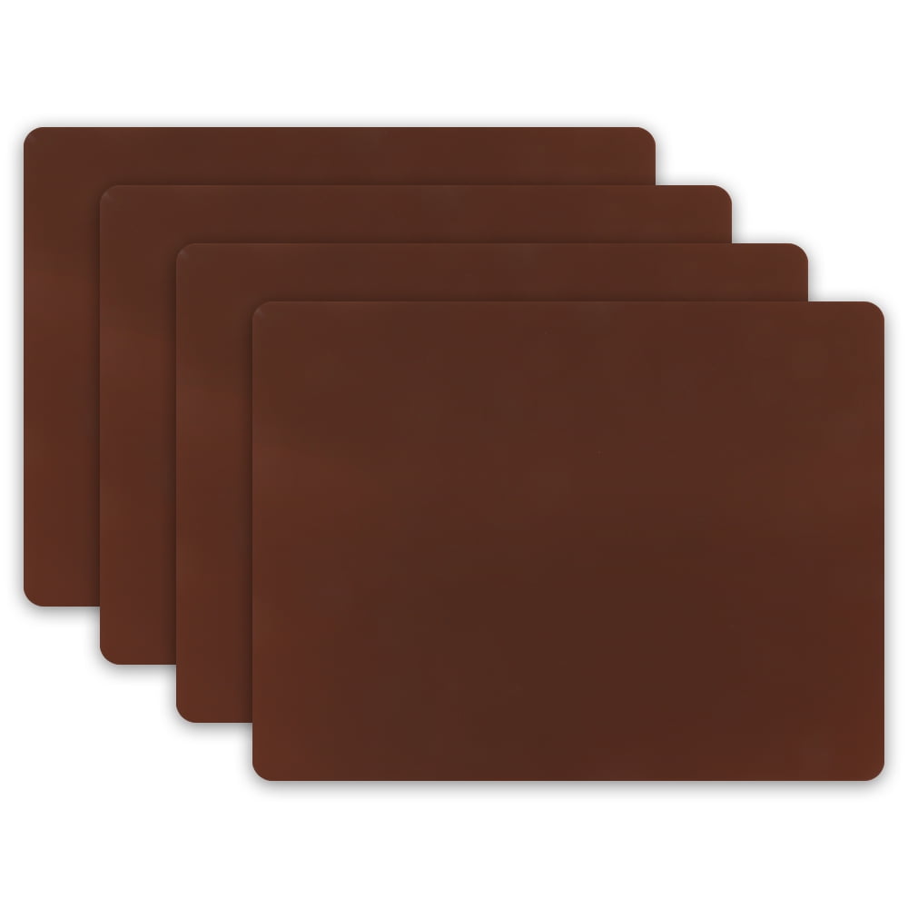 Aspire 4Pcs Thicken NonSlip Silicone Placemats Cutting Hot Mats TablematsCoffee