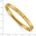 thumbnail image 2 of 14k Yellow Gold Hollow Safety bar 4/16 Sparkle Cut Concave Hinged Cuff Stackable Bangle Bracelet Measures 6mm Wide - Ban, 2 of 2