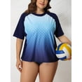thumbnail image 5 of Sociala Women Plus Size Rash Guard Short Sleeve Swim Shirt Rashguard Swimwear Top, 5 of 7