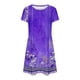 thumbnail image 5 of ICHUANYI Clearance Women's Fashion Round-Neck Short Sleeved Printed Pullover Dress(Blue, XL) ICHUANYI WER2023080816984, 5 of 5