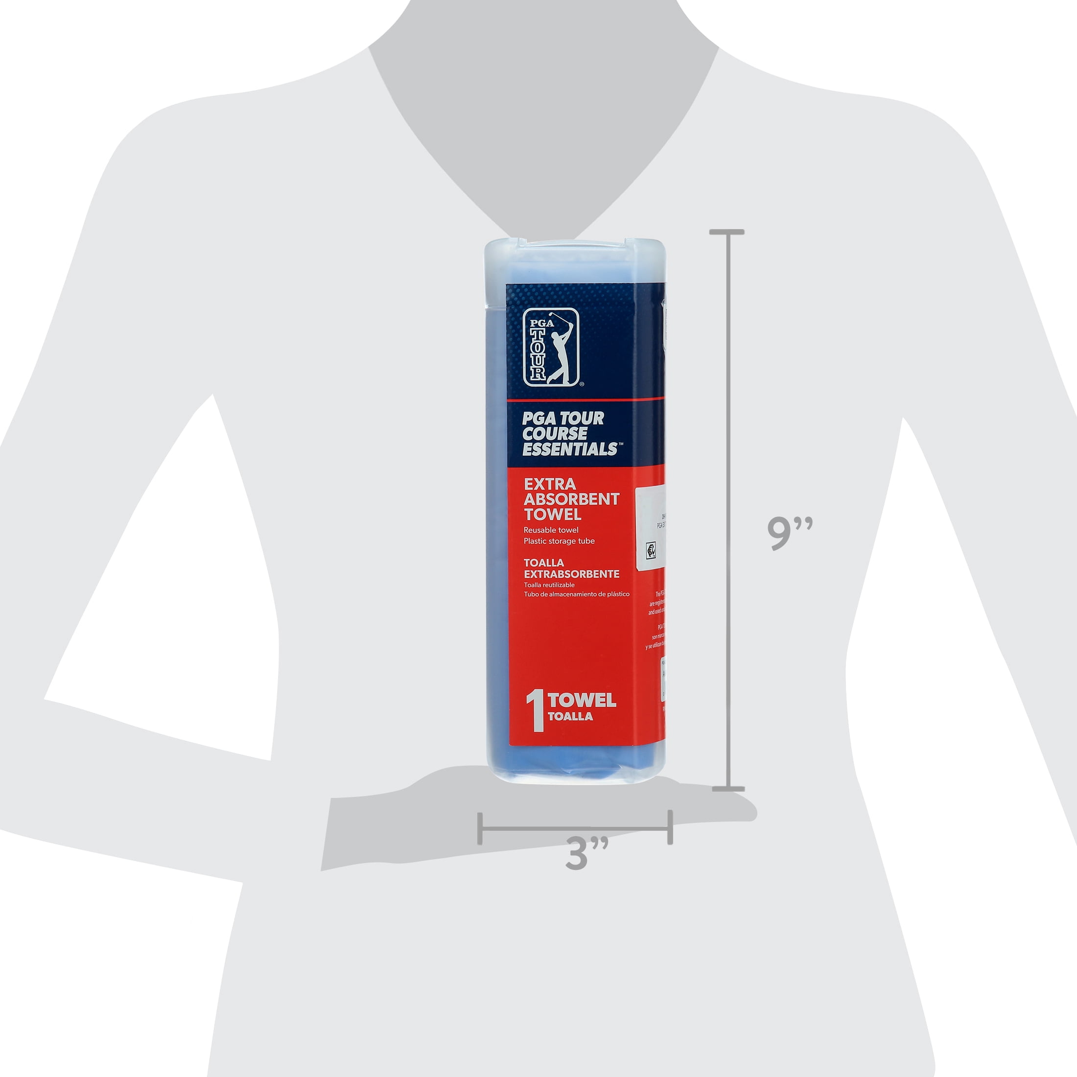 PGA TOUR Extra Absorbent Cooling Towel (17x26") - Instant Ice Relief for Golf & Sports