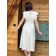 thumbnail image 5 of Vestido sencillo a rayas, midi, de verano, línea A, boda, blanco, 5 of 5
