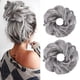 thumbnail image 1 of ZHAOCHENG Extensiones de cola de caballo onduladas y rizadas con moño desordenado, gruesas, 2 piezas, coleteros para mujeres y niñas, colores gris, marrón, plateado y blanco mezclados, 1 of 5