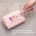 thumbnail image 4 of Yuarrent Double Head Handheld Carpet Brush Multi-functional Roller Collector Plastic Dirt Reusable Supplies Accessories Home Sweeper Suministros de limpieza para el hogar Rosa con Asa 15*11*4cm, 4 of 6