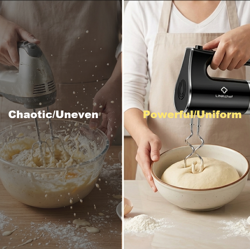 LINKChef 5-Speed Hand Mixer with Turbo Button, Black photo 8