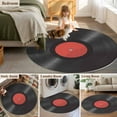 thumbnail image 6 of Round Rugs 4 Ft, Retro Record Non Slip Area Rugs for Kitchen Bedroom Entryway, Abstract Vintage Minimalist Art Washable Carpet Runner Rug Floor Mats for Bedroom Home Decor, 6 of 9
