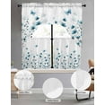 thumbnail image 3 of Turquoise Floral Butterfly Kitchen Curtains Sets 36 Inch Length with Valance, Spring Rustic Botanical Flowers Swag Valances and Tiers Curtain Set Drapes Swag Curtains for Living Room, Bathroom, 3 of 6
