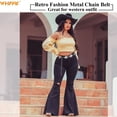 thumbnail image 2 of WHIPPY Womens Metal Waist Chain Belt Western Belts for Jeans Dresses, 2 of 9