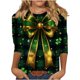 thumbnail image 2 of RKSTN St Patricks Day 3/4 Sleeve Tops for Women Oversized Crewneck St Paddy's Day Lucky Shamrocks Graphic Print T Shirt Womens Casual Solid Plus Size Round Neck Loose Three Quarter Sleeve Shirts, 2 of 6