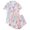 Rose Gold, variant on Wang6 Pajamas Sets for Womens with Shorts Soft Pjs Loungewear Sets 2 Pieces Short Sleeve V Neck Button Shirts Shorts Floral Printed Sleepwear Set Light Blue XL