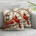 thumbnail image 3 of PHYHOO Vintage Animal Throw Cushion Cover Red Bird with Clock Decorative Pillow Covers Love Decor Pillow Case Outdoor Decor for Home Sofa Couch Bed, 3 of 5