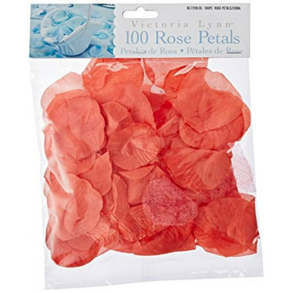 Satin Rose Petals Coral, 100 pack