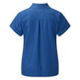 thumbnail image 5 of Mashaouyo Womens Short Sleeve Casual Button Down Shirts Summer Soft Fashion Cotton Blouses Tops with Pocket, 5 of 6