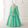 thumbnail image 5 of EnJoCho Girls Musli𝗆 Dress Islami𝖼 Abaya Girls Ramadan Musli𝗆 Dress Toddler Girls Long Sleeve Lace Embroidered Islami𝖼 Eid Abaya Prayer Dress Kids Kaftan Arabic, 5 of 6