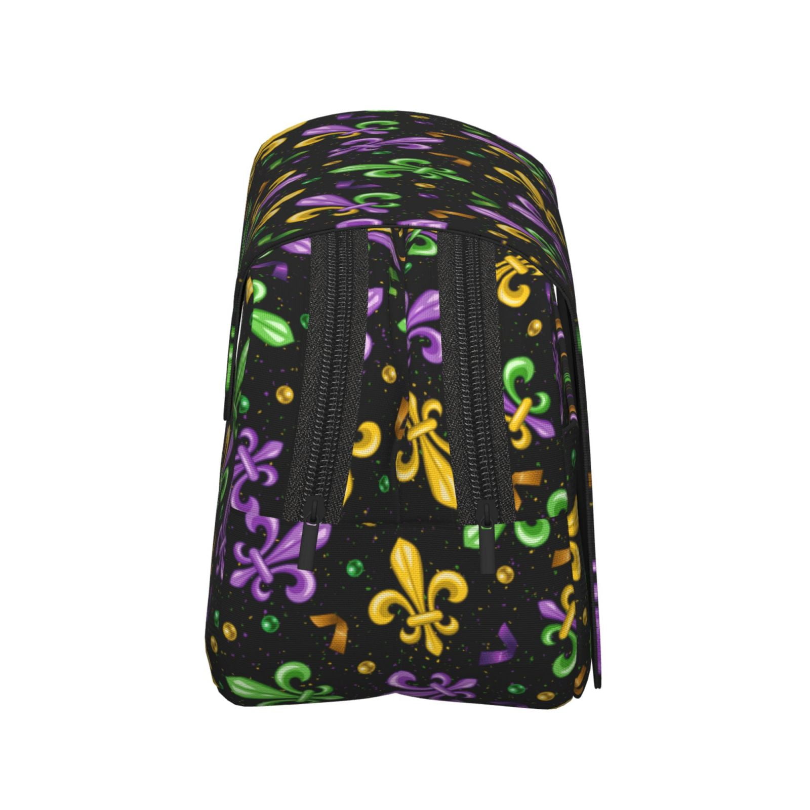 Rateoe Mardi Gras Carnival4 Pattern Double Clamshell Pen Case, Storage Organizer with Two Zipper Compartments– Holds Up to 50 Pencils & Pens