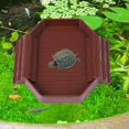 thumbnail image 6 of Serenable Reptile Bathing Pool Tortoise Water Bowl Aquarium Ornament Tank Decoration Feeding Dish Tortoise Feeder for Turtle Gecko Dark Red, 6 of 10
