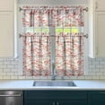 thumbnail image 3 of Kitchen Curtains 36 Inch Short - 3 Panel Set, Flamingo Tropical Bird Print, Rod Pocket Window Curtain, 100% Polyester for Hawaiian Summer Beach Decor, Easy Wash, 3 of 6
