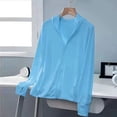 thumbnail image 4 of Mdesiwst Women Sunscreen Coat Zipper Opening Hooded Ice Silk Anti-UV Thin Long Sleeve Great Breathability Pure Color Quick-drying Cycling Camping Jacket, 4 of 7