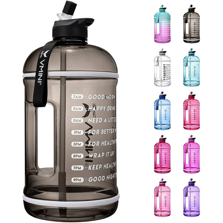 1 Gallon 128oz Motivational Sport Water Bottle with Time Marker