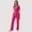 Hot Pink, variant on Scrubs for Women Sets Stretch V-Neck Scrub_Tops & Straight Cargo Pants Short Sleeve Nurse Uniform Workwear Outfits