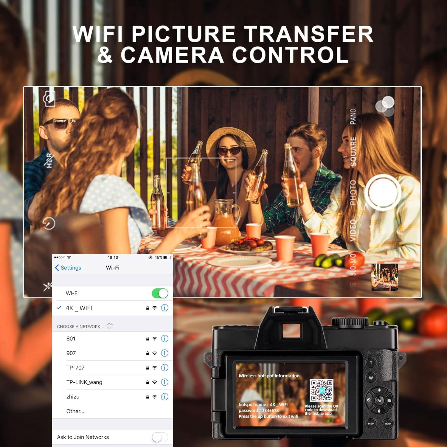 HHD 4K 48MP Digital Camera