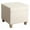 Textured Cream Woven, variant on HomePop Cole Classics Square Storage Ottoman Wood Leg- Cream