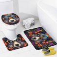 thumbnail image 4 of Funny Glasses Wolf 4 Piece Shower Curtain Sets, with Non-Slip Rugs, Toilet Lid Cover And Bath Mat, for Bathroom Decor Set, 4 of 7