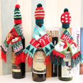 thumbnail image 4 of Suministros para decorar botellas de vino de Navidad, juego de gorro y bufanda de punto para Navidad, decoración de botellas de vino de Navidad, 4 of 5