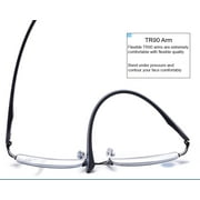 Progressive Multifocal Reading Glasses Blue Light Blocking for Men,No Line Trifocal Readers, Half Rim Metal Frame, TR90 Temple, Reading Glasses + 1.00