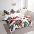 thumbnail image 3 of Manfei Cartoon Cardinal Bird 7-Piece Twin Bedding Sets,Red Christmas Berry Bedding Comforter Set,Rustic Farmhouse Cabin Sheet Sets For Men Women,Microfiber Bedroom Decor Reversible, 3 of 8