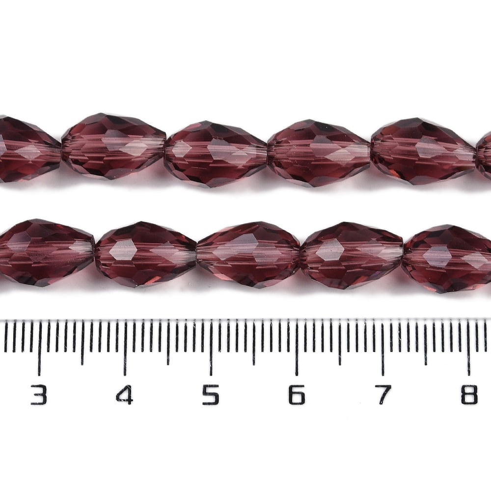 Transparent Glass Beads Strands Faceted Teardrop Indian Red 15x10mm Hole: 1.6mm about 46~48pcs/strand 27.95 inch(71cm)