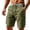 Army Green, variant on Utoimkio Men's Striped Elastic Waist Drawstring Cargo Shorts,Multi Side Flap Pocket Lightweight Casual Knee Length Outdoor Work Shorts