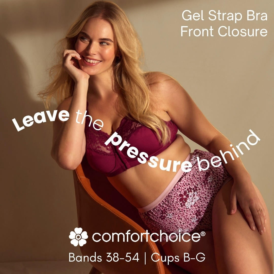 Comfort Choice Women's Plus Size Front Close Wireless Gel Strap Bra
