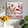 thumbnail image 2 of Canvas Wall Art, Christmas Framed Canvas Prints for Living Room Bathroom, Cute Santa Claus Reindeer Red Xmas Balls Snowy Grey Gallery Wrapped Wall Decor for Home Office, Gifts, 12"x12" Ship Next Day, 2 of 9