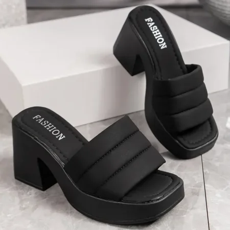 

Atikota Elegant Women Platform Slippers Soft PU Leather Peep Toe Thick Sole Female Outdoors Non-slip Casual Beach Heels Sandals