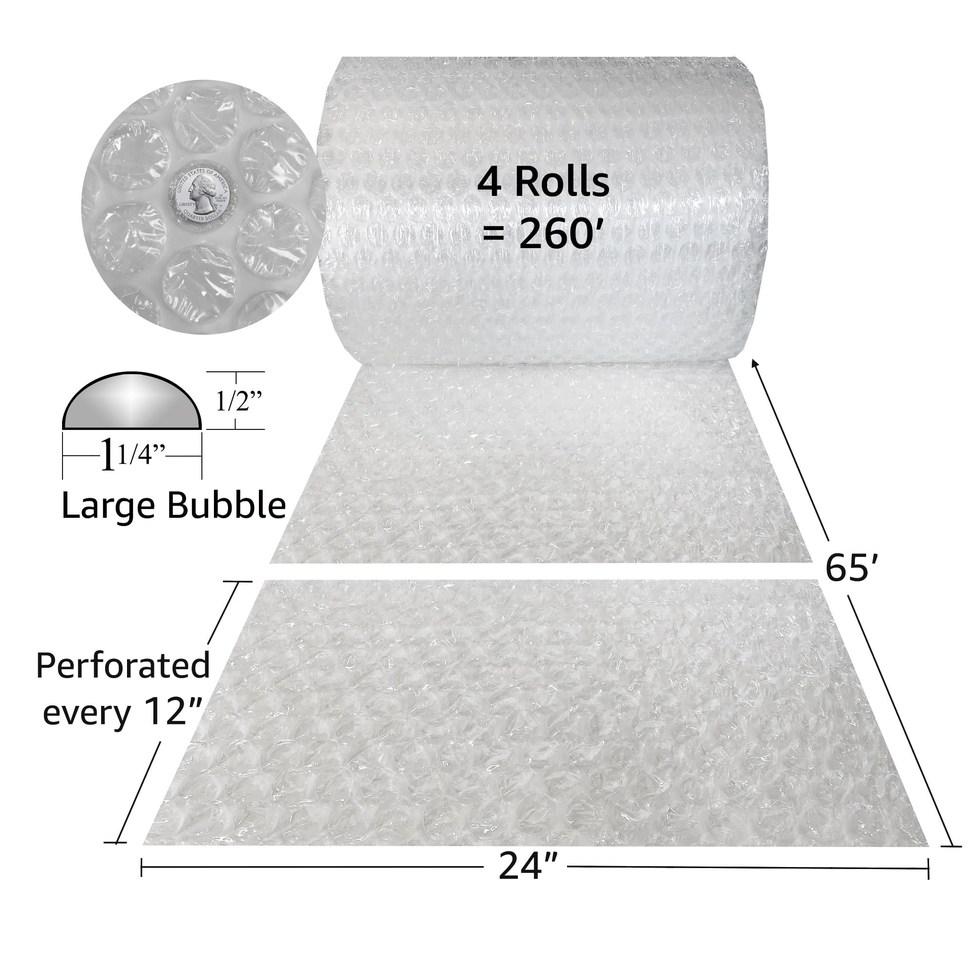 Large Bubble Wrap Roll (250′) LG