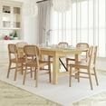 thumbnail image 3 of Emma + Oliver Set of 2 Cane Rattan Dining or Accent Chairs with Natural Solid Wood Frames and Seats and Woven Backrest, 3 of 12